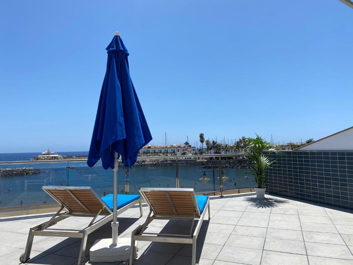 Billy'S Beachfront Apartment With Pool Access Puerto De Mogan Dış mekan fotoğraf