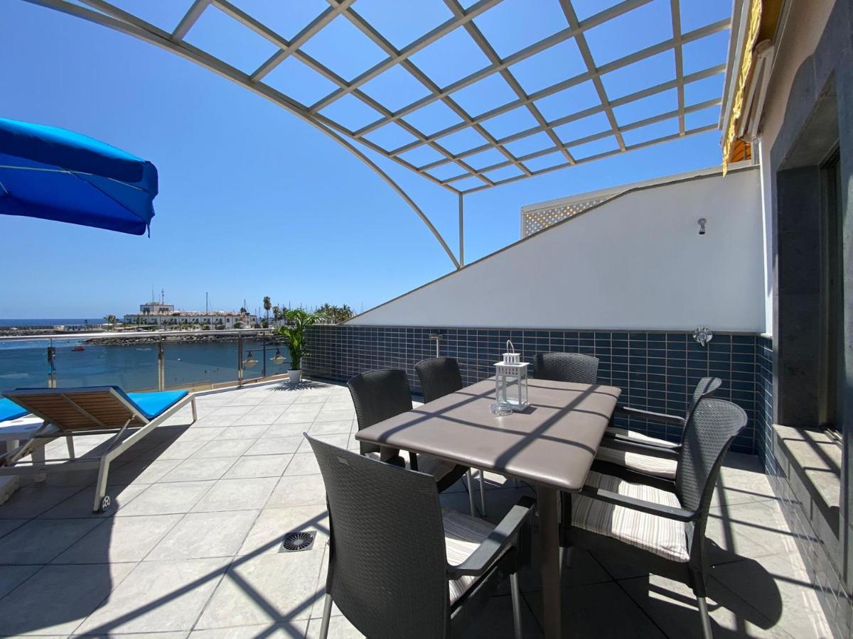 Billy'S Beachfront Apartment With Pool Access Puerto De Mogan Dış mekan fotoğraf